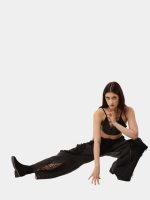 Denim Jeans with Circular Pockets & Cybersigilism Print - Image 5