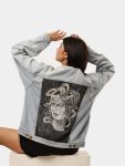 Denim Jacket with Medusa Hand Paint