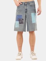 Reworked Bandana Patch Denim Jorts - Image 9
