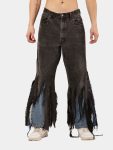 Levi’s Distressed Strip Hem Jeans – Layered Blue Detail