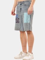 Reworked Bandana Patch Denim Jorts - Image 5