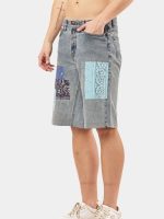 Reworked Bandana Patch Denim Jorts - Image 4