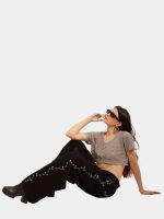 Side Floral Jean – Reworked Baggy Lee Denim with Hand Embroidery - Image 3