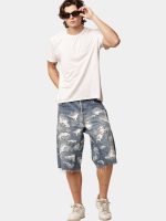 Upcycled Distressed Baggy Denim Jorts - Image 16