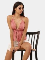 Oversized Shirt Halter Top - Image 3