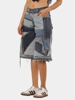 Upcycled Patchwork Denim Jort - Image 5