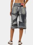 Upcycled Patchwork Denim Jort