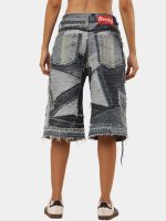 Upcycled Patchwork Denim Jort - Image 2