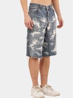Upcycled Distressed Baggy Denim Jorts - Image 6