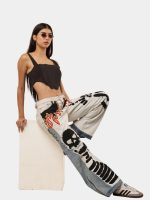 Denim Pants – Skull Embroidered Patchwork