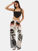 Denim Pants – Skull Embroidered Patchwork - Image 11
