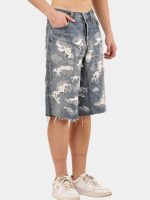 Upcycled Distressed Baggy Denim Jorts - Image 4