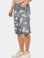 Upcycled Distressed Baggy Denim Jorts - Image 2