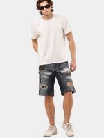 Patch & Distressed Reworked Denim Jorts - Image 23