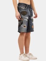 Patch & Distressed Reworked Denim Jorts - Image 15