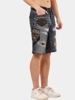 Patch & Distressed Reworked Denim Jorts - Image 11