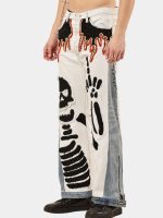 Denim Pants – Skull Embroidered Patchwork - Image 16
