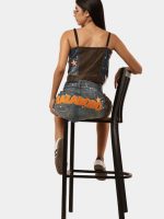 Upcycled Star Patch Denim Corset Top - Image 5