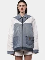 Dual-Tone Denim Patchwork Jacket - Image 6