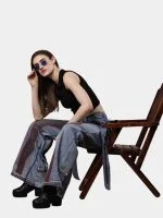 Denim Pants with Red Thread Detailing & 3D Pocket Design - Image 8