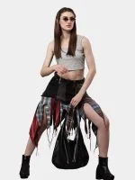 Levi’s & Flannel Patchwork Boho Skirt - Image 5