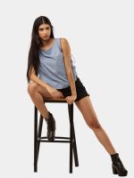 Vintage Denim Tie-Up Crop Top - Image 7