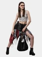 Levi’s & Flannel Patchwork Boho Skirt - Image 4