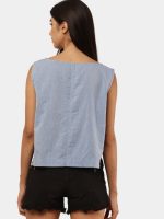 Vintage Denim Tie-Up Crop Top - Image 6