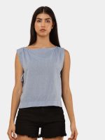 Vintage Denim Tie-Up Crop Top - Image 5