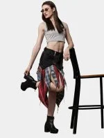 Levi’s & Flannel Patchwork Boho Skirt - Image 2