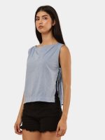 Vintage Denim Tie-Up Crop Top