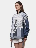 Spider Web Print Reworked Denim Jacket - Image 14