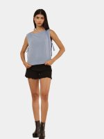 Vintage Denim Tie-Up Crop Top - Image 2