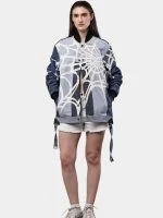 Spider Web Print Reworked Denim Jacket - Image 10