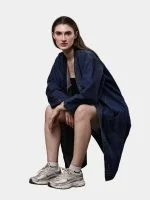 Denim Long Coat – Multi-Pocket Denim Coat - Image 5