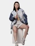 Spider Web Print Reworked Denim Jacket