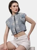 Flannel Check Crop Top - Image 2