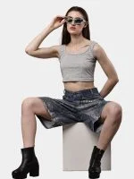 Levi’s Silver Foil Jorts - Image 3