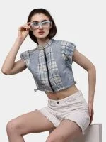 Flannel Check Crop Top - Image 12
