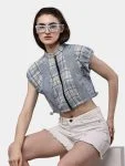 Flannel Check Crop Top