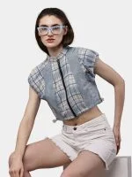 Flannel Check Crop Top