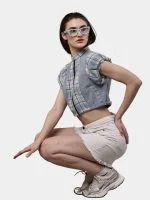 Flannel Check Crop Top - Image 8