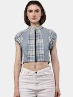 Flannel Check Crop Top - Image 7