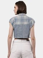 Flannel Check Crop Top - Image 6