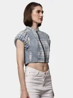 Flannel Check Crop Top - Image 5