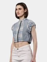 Flannel Check Crop Top - Image 4