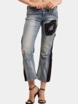 The Zipper Panel – Embroidered Bootleg Denim
