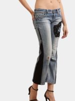 The Zipper Panel – Embroidered Bootleg Denim - Image 3