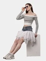 Levi’s Denim & Mesh Layered Skirt - Image 3
