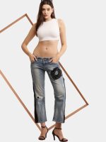 The Zipper Panel – Embroidered Bootleg Denim - Image 8